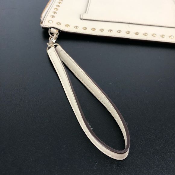 DVF On the Go Studded Zip Pouch in Parchment Cream Gold Studs - Picture 11 of 13